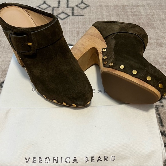 Veronica Beard Wooden Heeled Clogs - Picture 4 of 7